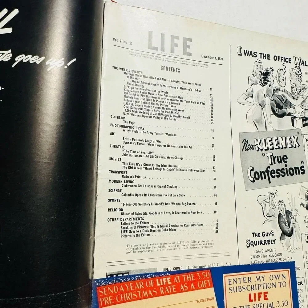 LIFE MAGAZINE DANCING CALIFORNIA CO-ED UCLA STUDENTS DANCING COVER DEC. 4, 1939